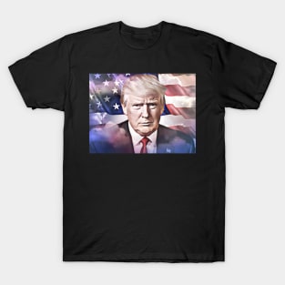 Donald Trump over the American Flag T-Shirt